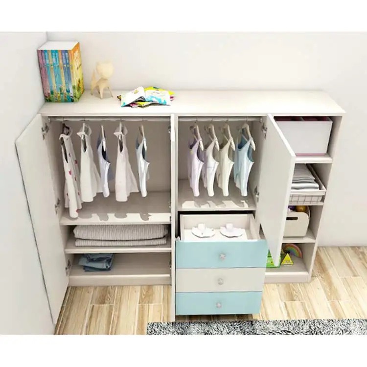 Tủ Quần Áo Trẻ Em Màu Sắc Xanh Trắng TĐP TX - Ảnh 4