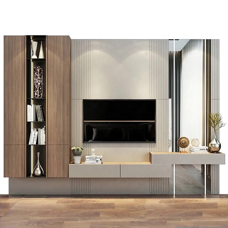 Vách Lam Sóng Kệ Ti Vi Kết Hợp Cùng Tủ Rượu Cao Cấp 01 - Ảnh 4
