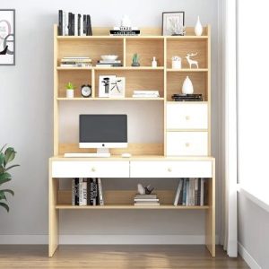 Bàn học gỗ kèm kệ sách cho học sinh