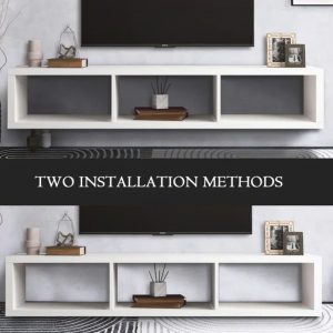 Kệ tivi treo tường đơn giản, dễ dàng lắp đặt chất liệu gỗ MDF