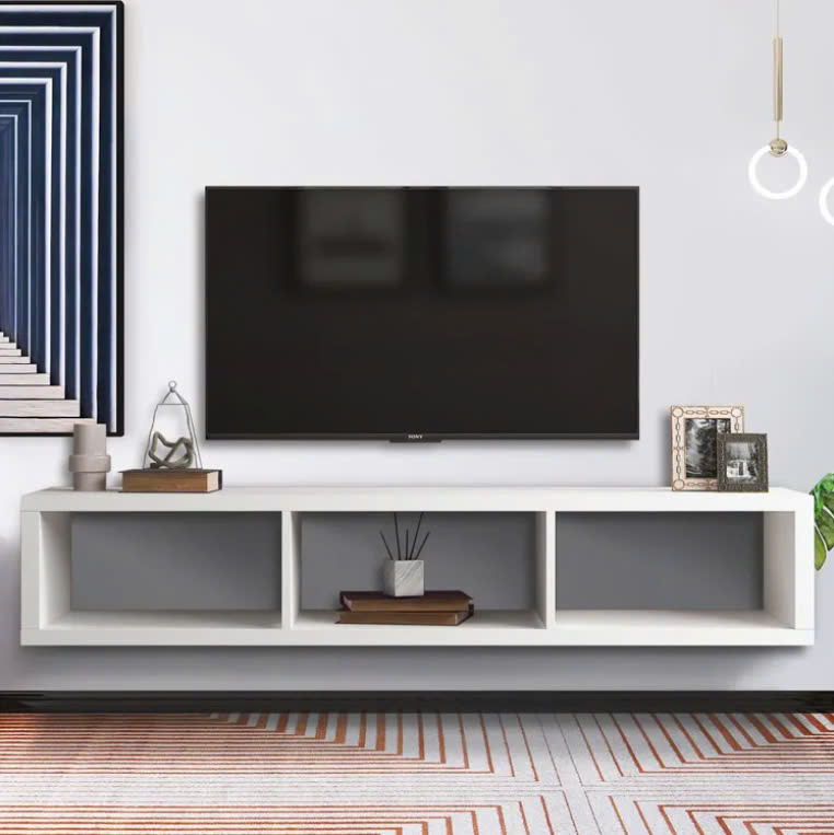 Kệ tivi treo tường đơn giản, dễ dàng lắp đặt chất liệu gỗ MDF - Ảnh 3