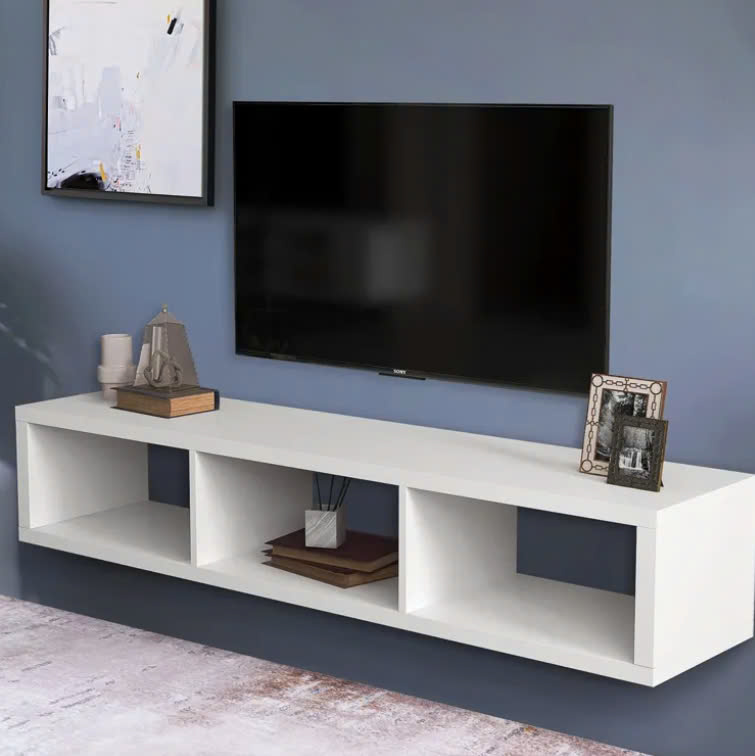 Kệ tivi treo tường đơn giản, dễ dàng lắp đặt chất liệu gỗ MDF - Ảnh 4