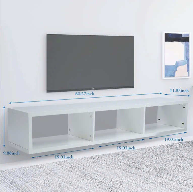 Kệ tivi treo tường đơn giản, dễ dàng lắp đặt chất liệu gỗ MDF - Ảnh 5