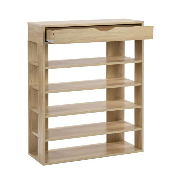 Kệ gỗ để giày 5 tầng có hộp tủ kéo - Ảnh 2