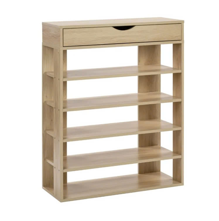 Kệ gỗ để giày 5 tầng có hộp tủ kéo - Ảnh 4