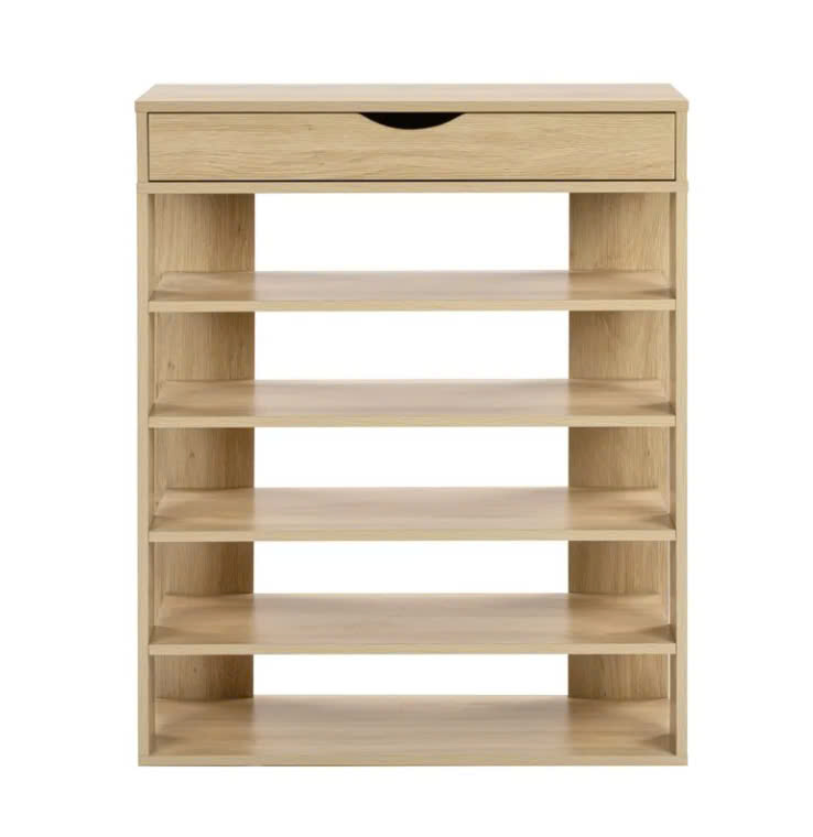 Kệ gỗ để giày 5 tầng có hộp tủ kéo - Ảnh 5