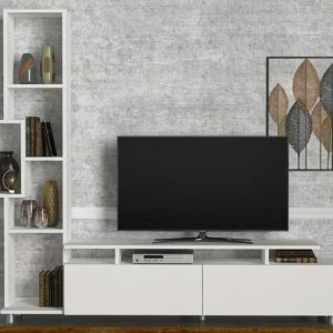 Kệ tủ tivi kết hợp tủ rượu phòng khách mang phong cách hiện đại