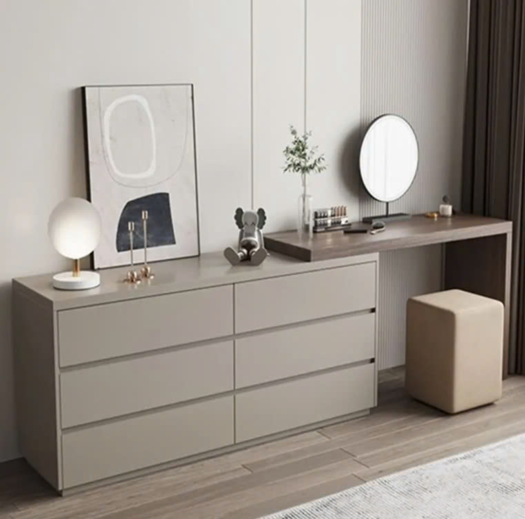 Bàn làm việc/Bàn trang điểm kèm tủ đựng đồ nhiều hộc kéo